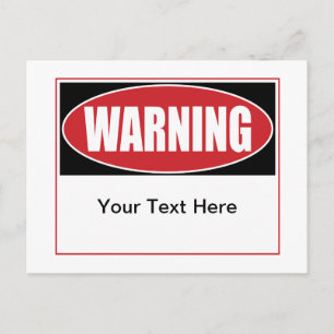 Postal Signo de advertencia de personalizable