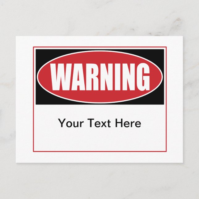 Postal Signo de advertencia de personalizable (Anverso)