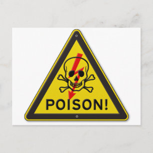 Postal Signo de advertencia de veneno Skull y Crossbone