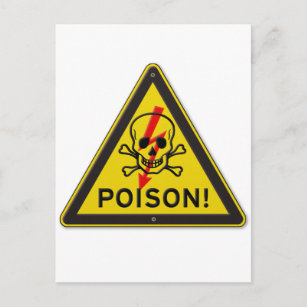Postal Signo de advertencia de veneno Skull y Crossbone