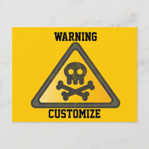 Postal Signo de advertencia divertida Thunder_Cove