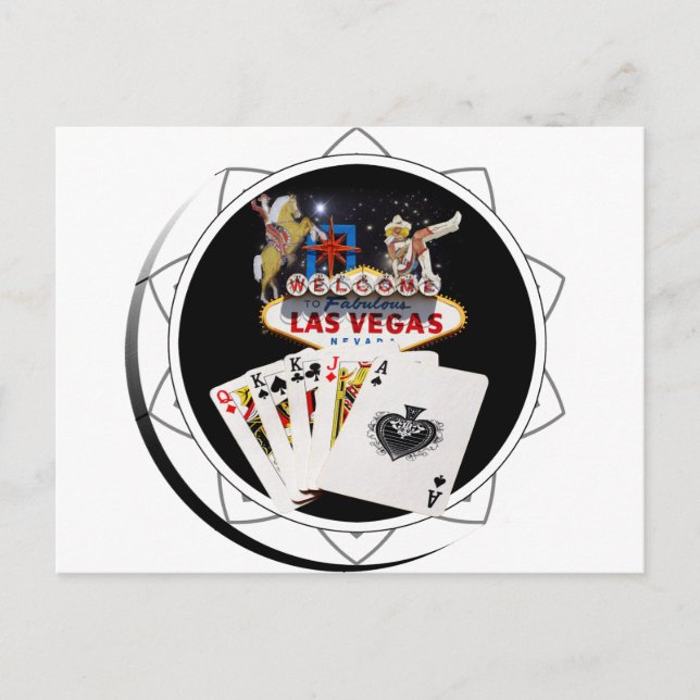 Postal Signo de bienvenida Chip de póquer negro (Anverso)