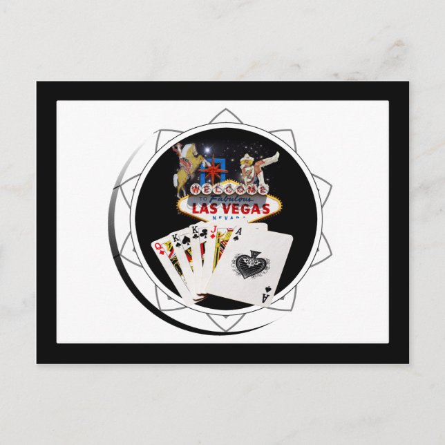 Postal Signo de bienvenida Chip de póquer negro (Anverso)