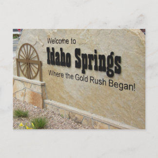 Postal Signo de bienvenida de Idaho Springs, Colorado