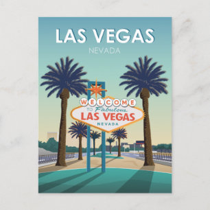 Postal Signo de bienvenida de Las Vegas NV Vintage Save t