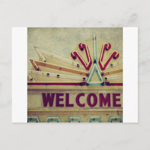 Postal Signo de bienvenida de Marquee