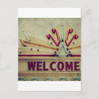 Postal Signo de bienvenida de Marquee