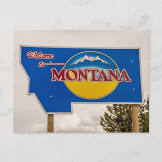 Postal Signo de bienvenida de Montana - Frontera con Mont
