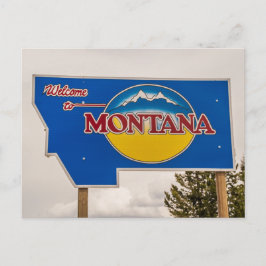 Postal Signo de bienvenida de Montana - Frontera con Mont