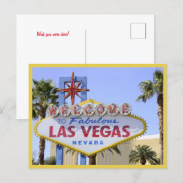 Postal Signo de bienvenida de Nevada Amarilla Cartela Las