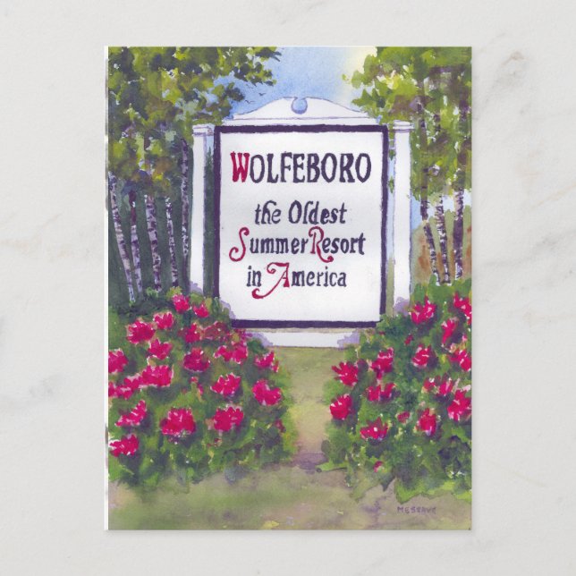 Postal Signo de bienvenida de Wolfeboro (Anverso)
