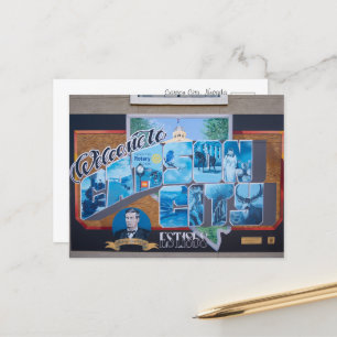 Postal Signo de bienvenida para Carson City, Nevada