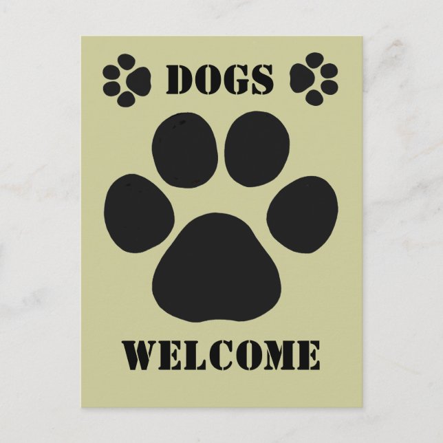 Postal Signo de bienvenida para perros (Anverso)