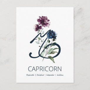 Postal Signo de estrella de zodiaco de Capricornio