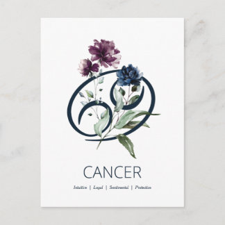 Postal Signo de estrella del zodiaco del cáncer
