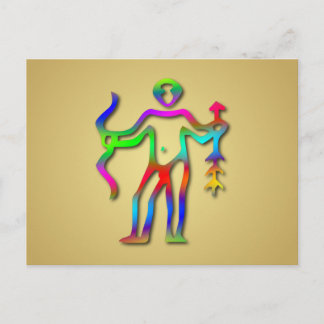 Postal Signo de estrella sagittariana zodiac arcoiris
