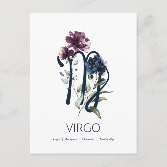 Postal Signo de estrella Virgo Zodiac (Anverso)
