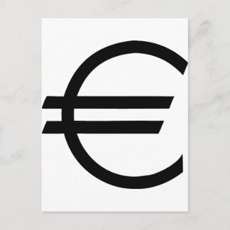 Postal signo de euro negro