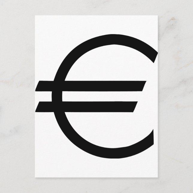 Postal signo de euro negro (Anverso)