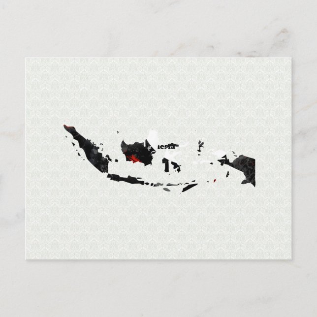 Postal Signo de la paz de Indonesia con mapa indonesio (Anverso)