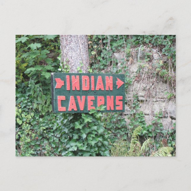 Postal signo de las cuevas indias Postcard (Anverso)