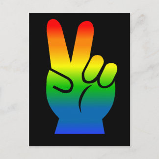 Postal Signo de paz arcoiris
