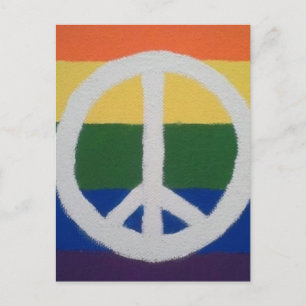 Postal Signo de paz arcoiris