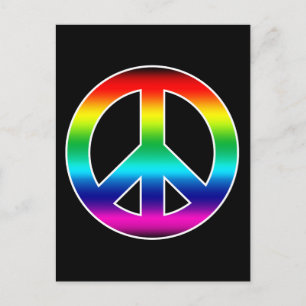 Postal Signo de paz arcoiris