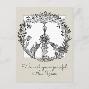 Postal Signo de paz Boho elegante Girly Cute floral Bonit