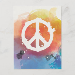 Postal Signo de paz con acuarela