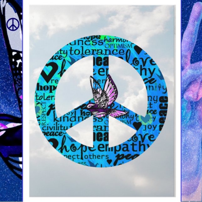 Postal Signo de paz con Año Nuevo Feliz (Subido por el creador)