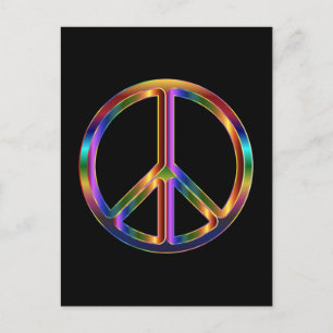 Postal Signo de paz cromado