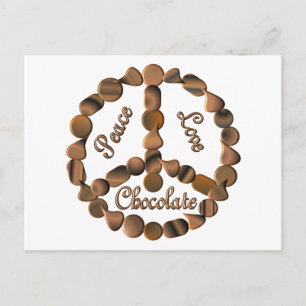 Postal Signo de paz de chocolate
