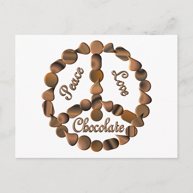 Postal Signo de paz de chocolate (Anverso)