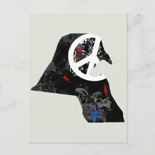 Postal Signo de paz de moda kuwaití con mapa kuwaití (Anverso)