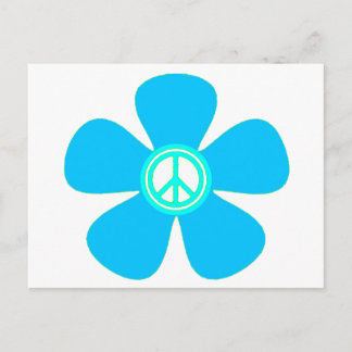 Postal Signo de paz de poder de flor