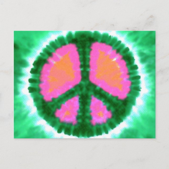 Postal Signo de paz de tinte eléctrico (Anverso)