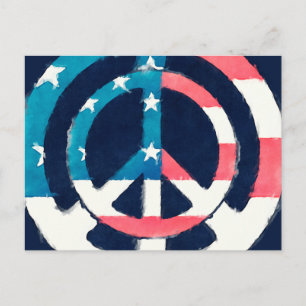 Postal Signo de paz estadounidense moreno