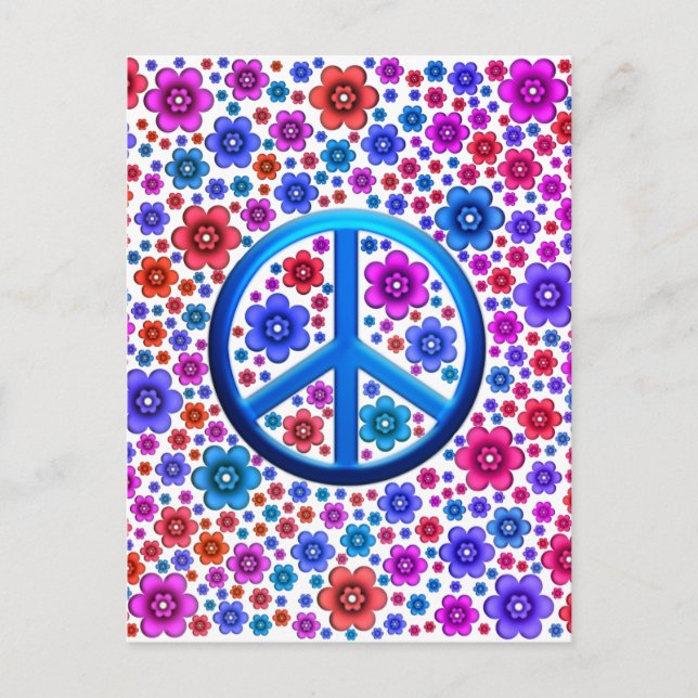 Postal Signo de paz hippie (Anverso)