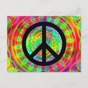 Postal Signo de paz negra y divertida