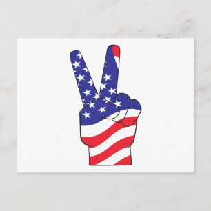 Postal Signo de paz patriótica de Estados Unidos