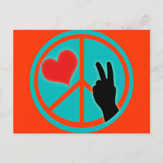 Postal Signo de paz paz paz y amor