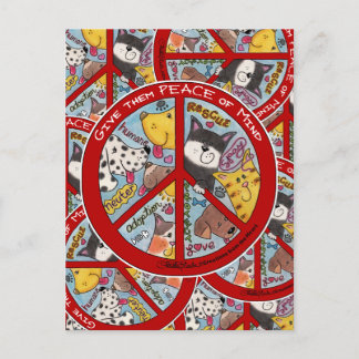 Postal Signo de paz Protección animal