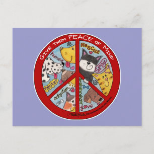 Postal Signo de paz Protección animal
