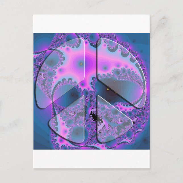 Postal signo de paz psicodélico (Anverso)