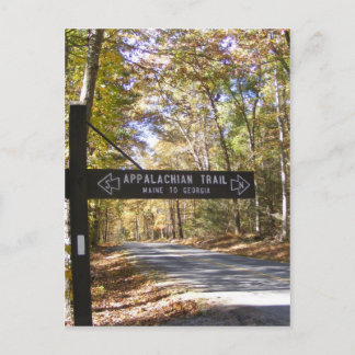 Postal signo de sendero appalache pennsylvania caída