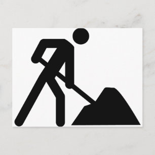 Postal signo de trabajador de construcción