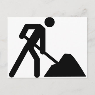 Postal signo de trabajador de construcción