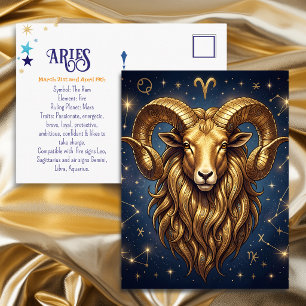 Postal Signo del Zodiaco Aries Manteniéndose en Contact