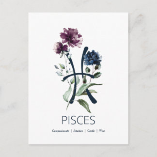 Postal Signo estrella de Pisces Zodiac